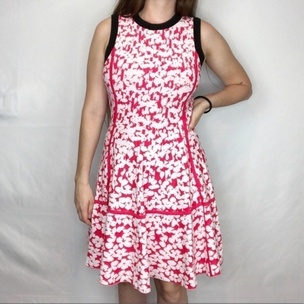 Kate Spade Pink White Texture Sweater Dress M Floral